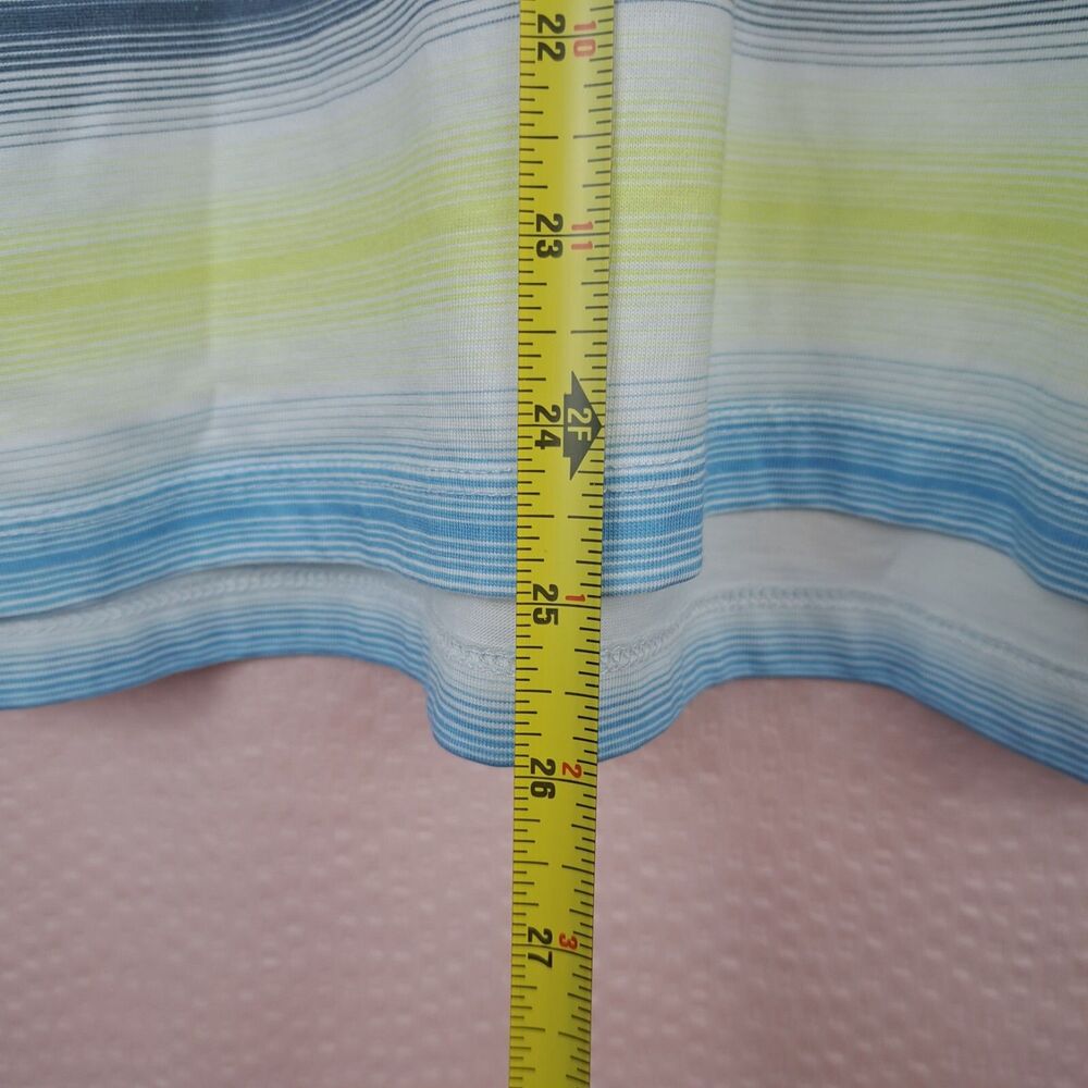 Lands’ End Pastel Striped Short Sleeve Cotton T Shirt Size L 100% Cotton - Picture 2 of 11